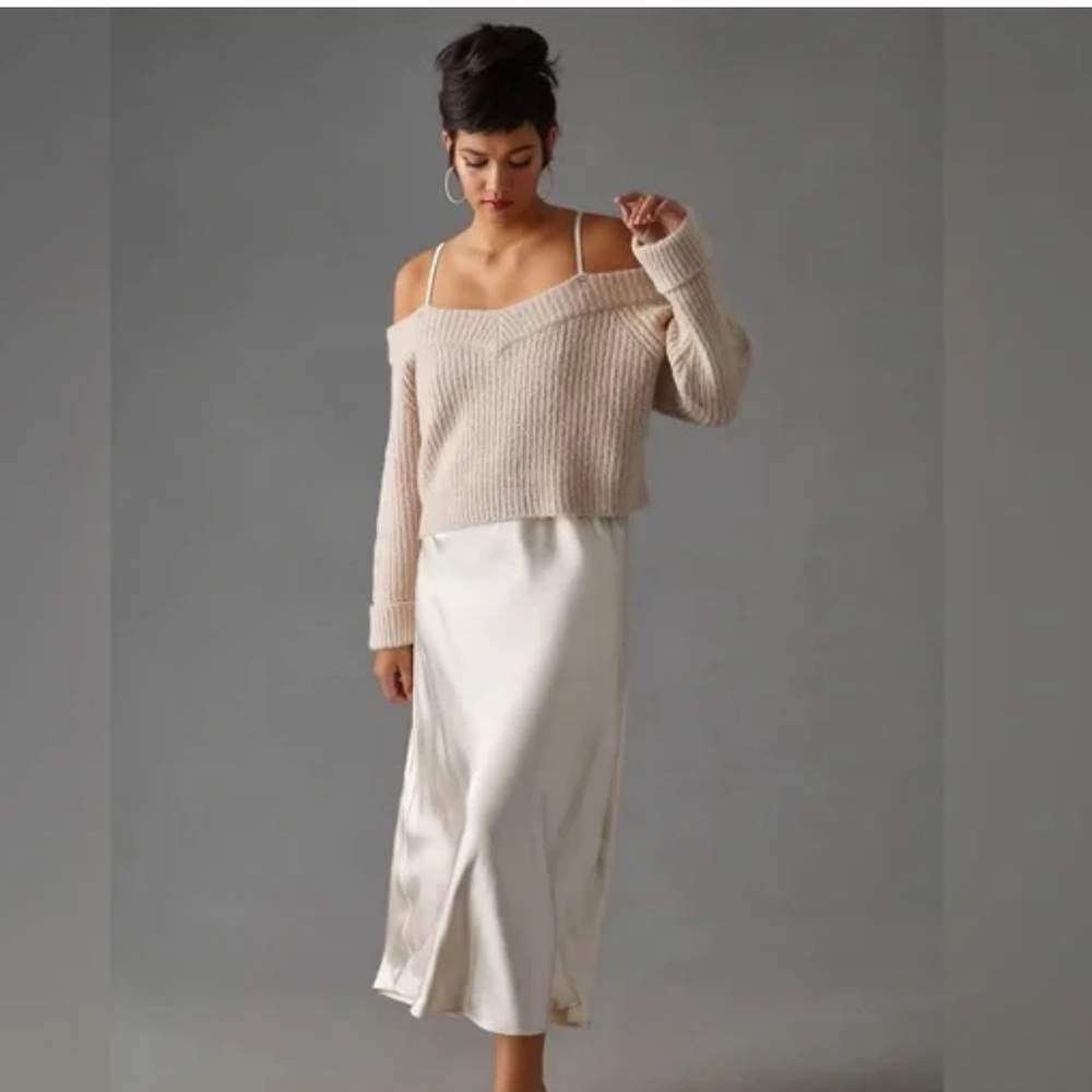 NWOT Anthropologie Mare Mare Layered Sweater Slip Dress - Picture 6 of 14